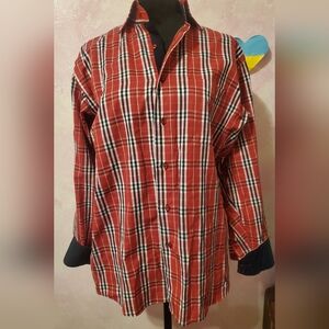Franck Olivier Men's Red Plaid Shirt
